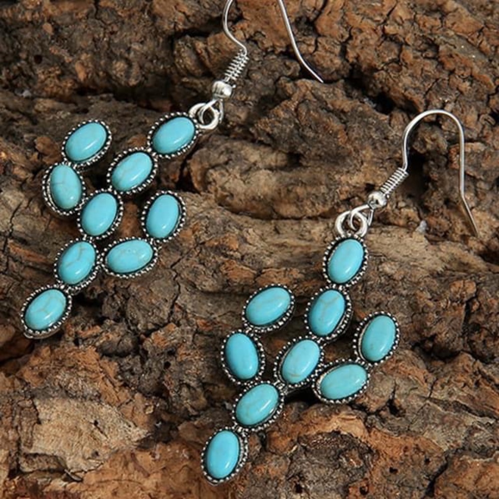 Cactus Turquoise Earrings